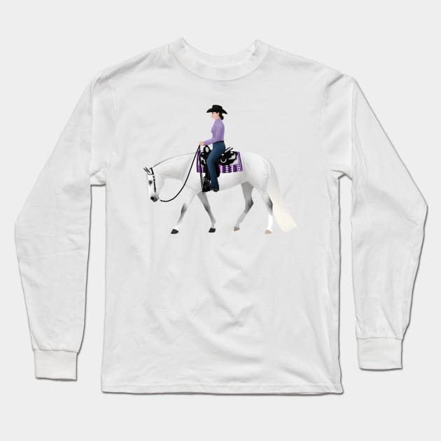 Gray Western Pleasure Horse - Equine Rampaige Long Sleeve T-Shirt by Equine Rampaige